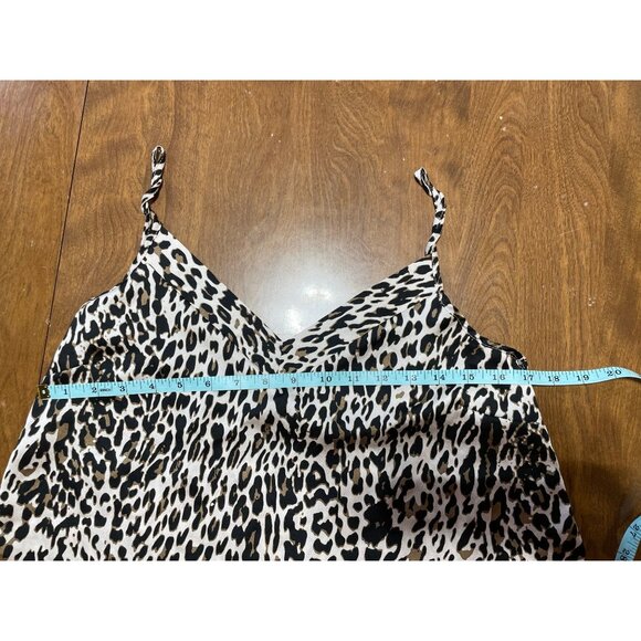 ASOS Leopard Print Satin Tank Shorts Pajama Set Leopard Cheetah Animal Print 6 - Picture 5 of 9